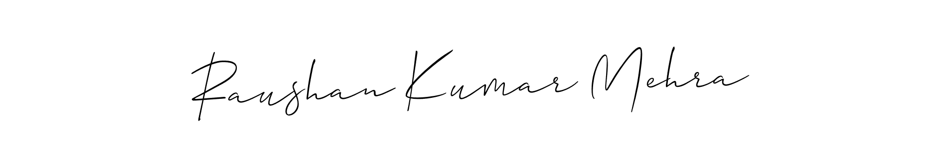 Make a beautiful signature design for name Raushan Kumar Mehra. With this signature (Allison_Script) style, you can create a handwritten signature for free. Raushan Kumar Mehra signature style 2 images and pictures png