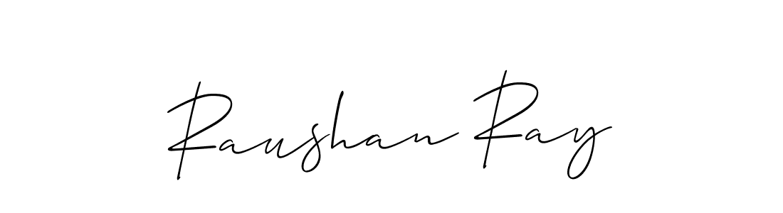 Make a beautiful signature design for name Raushan Ray. With this signature (Allison_Script) style, you can create a handwritten signature for free. Raushan Ray signature style 2 images and pictures png