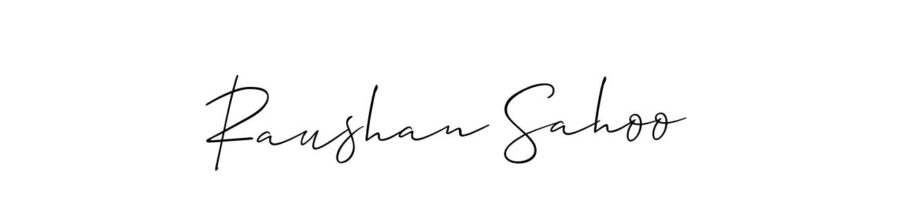 Use a signature maker to create a handwritten signature online. With this signature software, you can design (Allison_Script) your own signature for name Raushan Sahoo. Raushan Sahoo signature style 2 images and pictures png