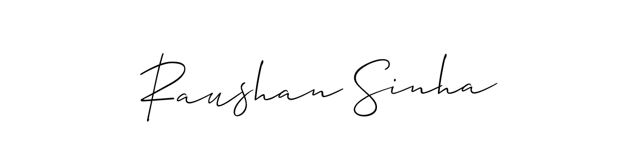 Also You can easily find your signature by using the search form. We will create Raushan Sinha name handwritten signature images for you free of cost using Allison_Script sign style. Raushan Sinha signature style 2 images and pictures png