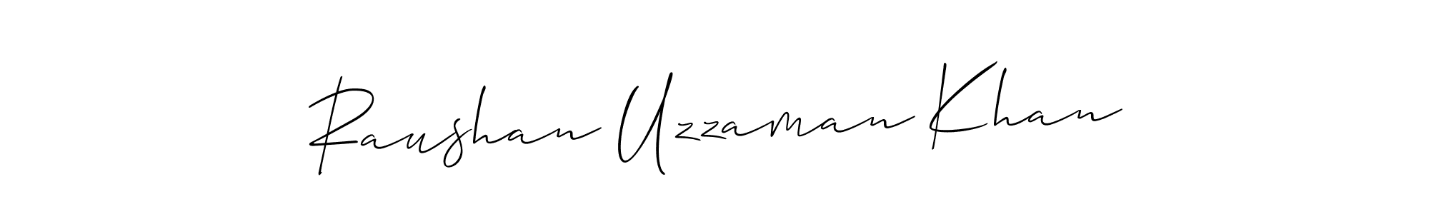 Similarly Allison_Script is the best handwritten signature design. Signature creator online .You can use it as an online autograph creator for name Raushan Uzzaman Khan. Raushan Uzzaman Khan signature style 2 images and pictures png