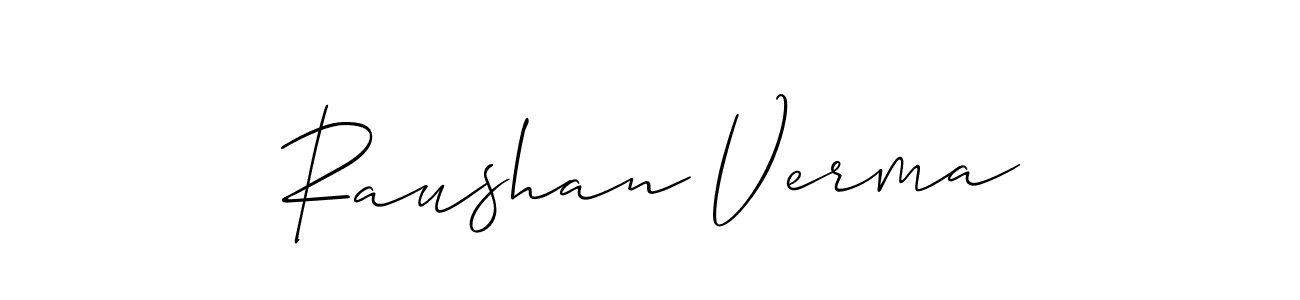if you are searching for the best signature style for your name Raushan Verma. so please give up your signature search. here we have designed multiple signature styles  using Allison_Script. Raushan Verma signature style 2 images and pictures png