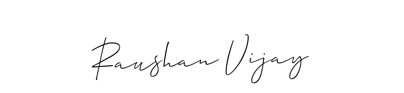 Use a signature maker to create a handwritten signature online. With this signature software, you can design (Allison_Script) your own signature for name Raushan Vijay. Raushan Vijay signature style 2 images and pictures png