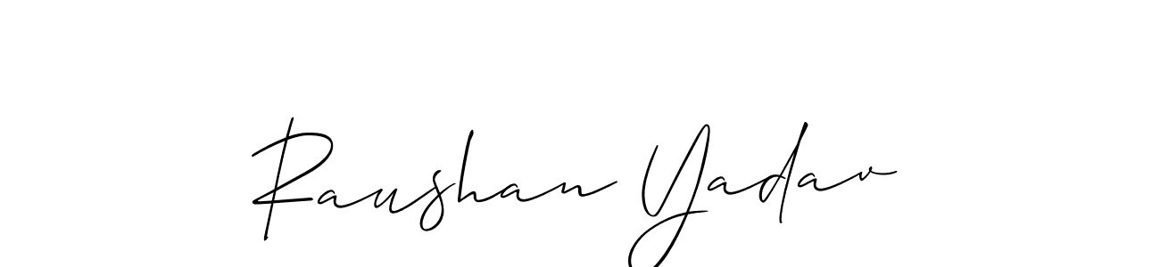 It looks lik you need a new signature style for name Raushan Yadav. Design unique handwritten (Allison_Script) signature with our free signature maker in just a few clicks. Raushan Yadav signature style 2 images and pictures png