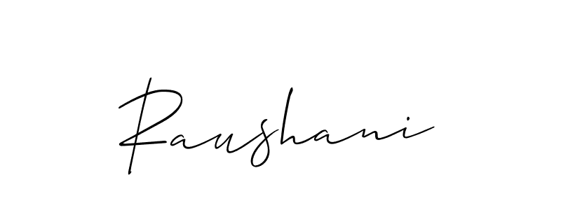 How to make Raushani name signature. Use Allison_Script style for creating short signs online. This is the latest handwritten sign. Raushani signature style 2 images and pictures png