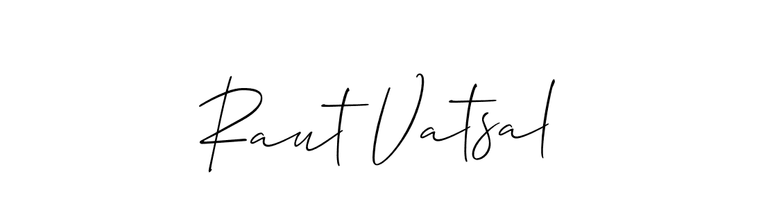 Raut Vatsal stylish signature style. Best Handwritten Sign (Allison_Script) for my name. Handwritten Signature Collection Ideas for my name Raut Vatsal. Raut Vatsal signature style 2 images and pictures png