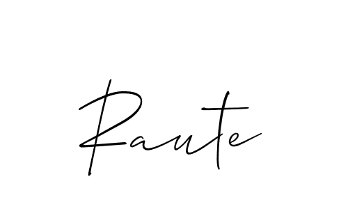 Use a signature maker to create a handwritten signature online. With this signature software, you can design (Allison_Script) your own signature for name Raute. Raute signature style 2 images and pictures png