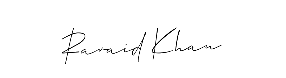 How to make Ravaid Khan name signature. Use Allison_Script style for creating short signs online. This is the latest handwritten sign. Ravaid Khan signature style 2 images and pictures png