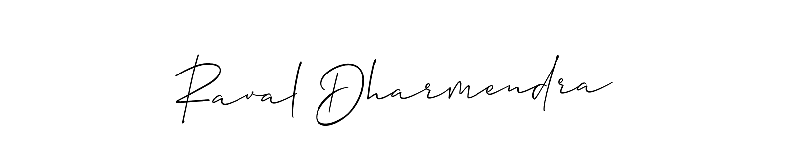 The best way (Allison_Script) to make a short signature is to pick only two or three words in your name. The name Raval Dharmendra include a total of six letters. For converting this name. Raval Dharmendra signature style 2 images and pictures png