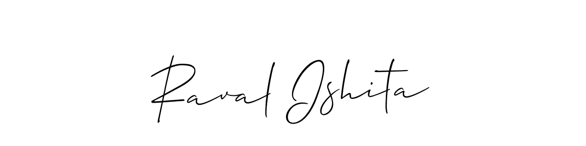 Similarly Allison_Script is the best handwritten signature design. Signature creator online .You can use it as an online autograph creator for name Raval Ishita. Raval Ishita signature style 2 images and pictures png