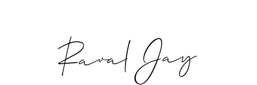 Create a beautiful signature design for name Raval Jay. With this signature (Allison_Script) fonts, you can make a handwritten signature for free. Raval Jay signature style 2 images and pictures png