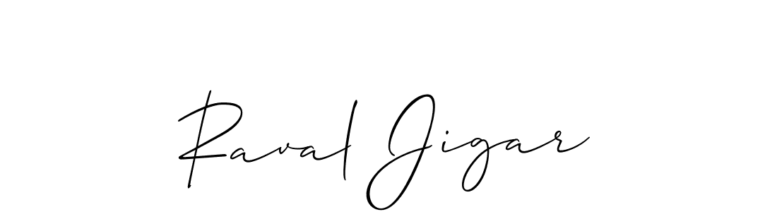 Also we have Raval Jigar name is the best signature style. Create professional handwritten signature collection using Allison_Script autograph style. Raval Jigar signature style 2 images and pictures png