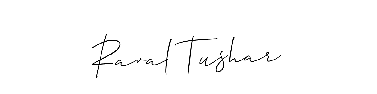 Also You can easily find your signature by using the search form. We will create Raval Tushar name handwritten signature images for you free of cost using Allison_Script sign style. Raval Tushar signature style 2 images and pictures png