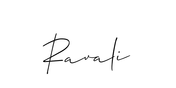 Create a beautiful signature design for name Ravali. With this signature (Allison_Script) fonts, you can make a handwritten signature for free. Ravali signature style 2 images and pictures png