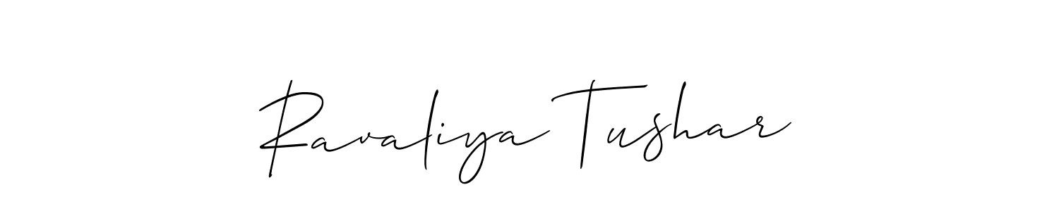 Also we have Ravaliya Tushar name is the best signature style. Create professional handwritten signature collection using Allison_Script autograph style. Ravaliya Tushar signature style 2 images and pictures png
