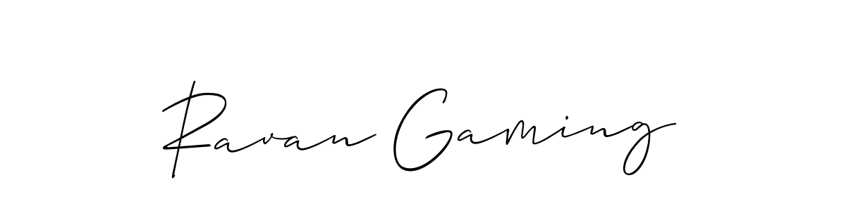 It looks lik you need a new signature style for name Ravan Gaming. Design unique handwritten (Allison_Script) signature with our free signature maker in just a few clicks. Ravan Gaming signature style 2 images and pictures png