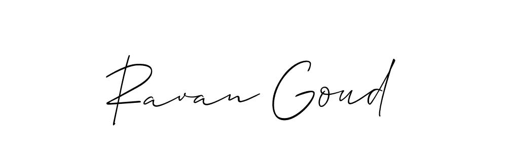 Create a beautiful signature design for name Ravan Goud. With this signature (Allison_Script) fonts, you can make a handwritten signature for free. Ravan Goud signature style 2 images and pictures png