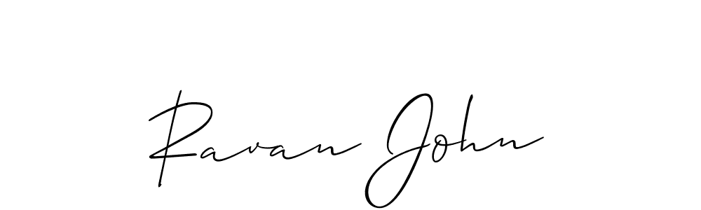 Make a beautiful signature design for name Ravan John. With this signature (Allison_Script) style, you can create a handwritten signature for free. Ravan John signature style 2 images and pictures png