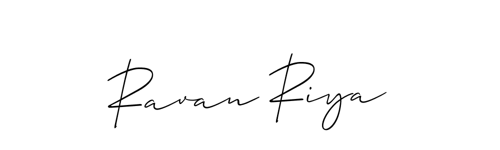 How to make Ravan Riya name signature. Use Allison_Script style for creating short signs online. This is the latest handwritten sign. Ravan Riya signature style 2 images and pictures png