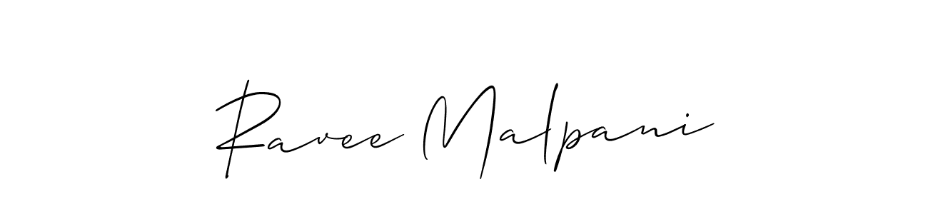 It looks lik you need a new signature style for name Ravee Malpani. Design unique handwritten (Allison_Script) signature with our free signature maker in just a few clicks. Ravee Malpani signature style 2 images and pictures png