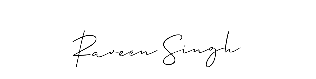 Make a beautiful signature design for name Raveen Singh. With this signature (Allison_Script) style, you can create a handwritten signature for free. Raveen Singh signature style 2 images and pictures png