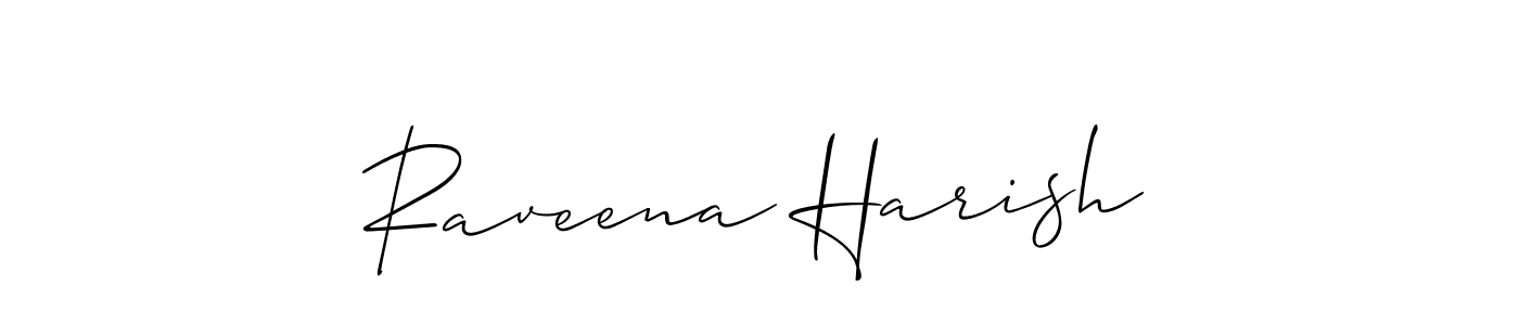You can use this online signature creator to create a handwritten signature for the name Raveena Harish. This is the best online autograph maker. Raveena Harish signature style 2 images and pictures png