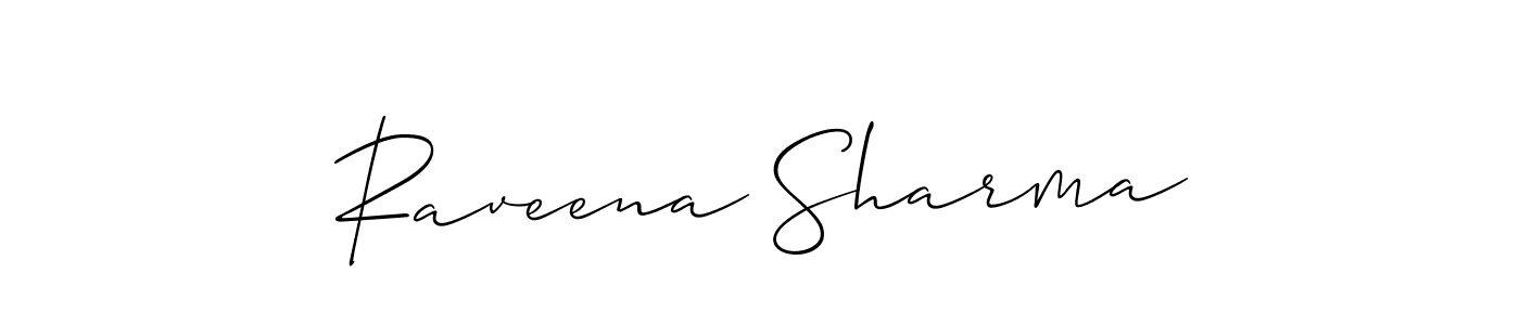 Allison_Script is a professional signature style that is perfect for those who want to add a touch of class to their signature. It is also a great choice for those who want to make their signature more unique. Get Raveena Sharma name to fancy signature for free. Raveena Sharma signature style 2 images and pictures png