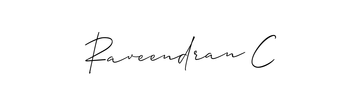 How to make Raveendran C signature? Allison_Script is a professional autograph style. Create handwritten signature for Raveendran C name. Raveendran C signature style 2 images and pictures png