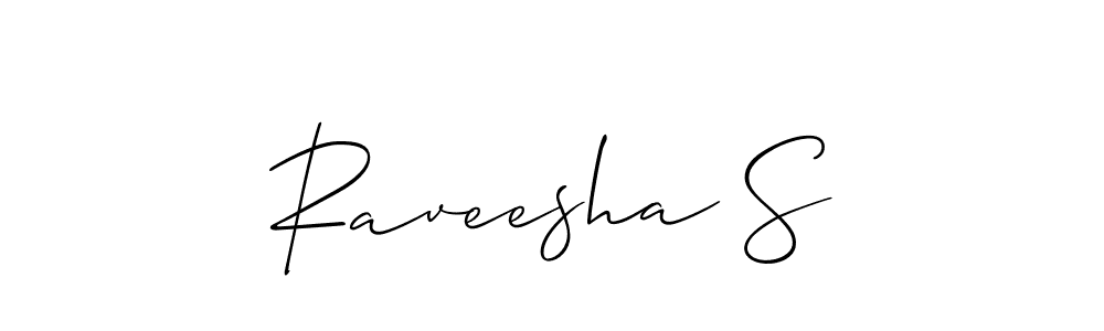 Create a beautiful signature design for name Raveesha S. With this signature (Allison_Script) fonts, you can make a handwritten signature for free. Raveesha S signature style 2 images and pictures png