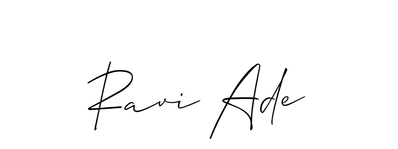 Design your own signature with our free online signature maker. With this signature software, you can create a handwritten (Allison_Script) signature for name Ravi Ade. Ravi Ade signature style 2 images and pictures png