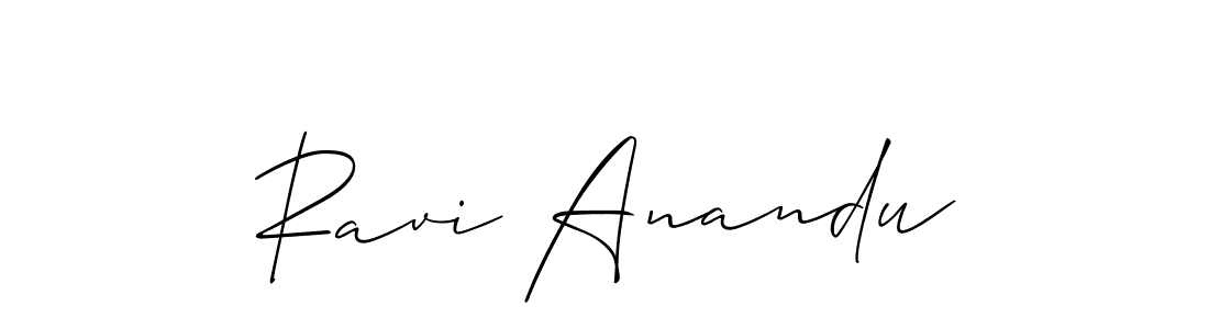 Create a beautiful signature design for name Ravi Anandu. With this signature (Allison_Script) fonts, you can make a handwritten signature for free. Ravi Anandu signature style 2 images and pictures png