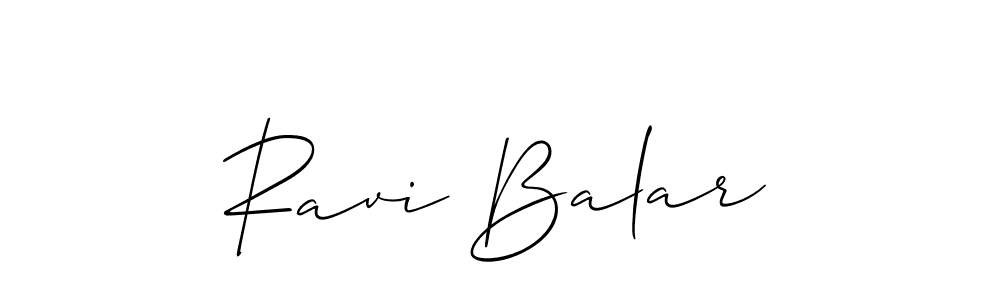 How to make Ravi Balar name signature. Use Allison_Script style for creating short signs online. This is the latest handwritten sign. Ravi Balar signature style 2 images and pictures png