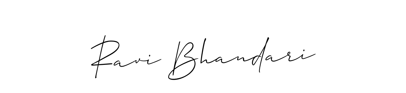 Make a beautiful signature design for name Ravi Bhandari. With this signature (Allison_Script) style, you can create a handwritten signature for free. Ravi Bhandari signature style 2 images and pictures png