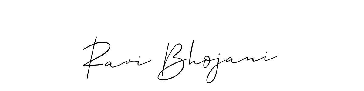 How to make Ravi Bhojani name signature. Use Allison_Script style for creating short signs online. This is the latest handwritten sign. Ravi Bhojani signature style 2 images and pictures png