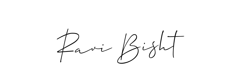 How to make Ravi Bisht name signature. Use Allison_Script style for creating short signs online. This is the latest handwritten sign. Ravi Bisht signature style 2 images and pictures png