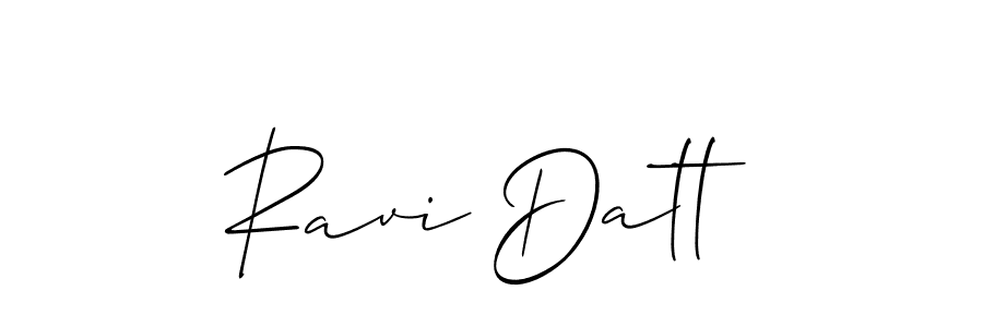 Use a signature maker to create a handwritten signature online. With this signature software, you can design (Allison_Script) your own signature for name Ravi Datt. Ravi Datt signature style 2 images and pictures png