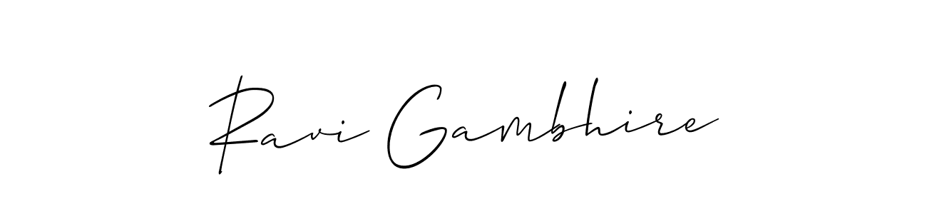 Create a beautiful signature design for name Ravi Gambhire. With this signature (Allison_Script) fonts, you can make a handwritten signature for free. Ravi Gambhire signature style 2 images and pictures png