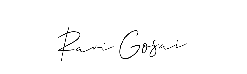 Create a beautiful signature design for name Ravi Gosai. With this signature (Allison_Script) fonts, you can make a handwritten signature for free. Ravi Gosai signature style 2 images and pictures png