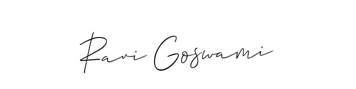 How to make Ravi Goswami name signature. Use Allison_Script style for creating short signs online. This is the latest handwritten sign. Ravi Goswami signature style 2 images and pictures png