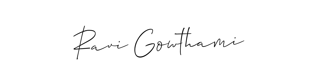 Create a beautiful signature design for name Ravi Gowthami. With this signature (Allison_Script) fonts, you can make a handwritten signature for free. Ravi Gowthami signature style 2 images and pictures png