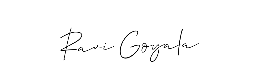 Make a beautiful signature design for name Ravi Goyala. With this signature (Allison_Script) style, you can create a handwritten signature for free. Ravi Goyala signature style 2 images and pictures png