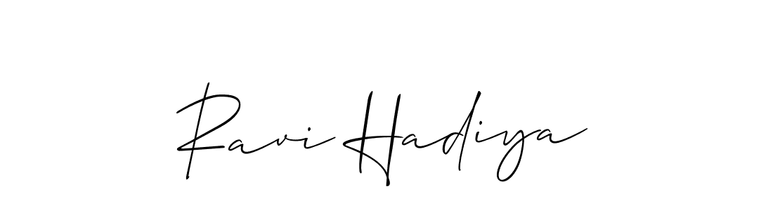 Ravi Hadiya stylish signature style. Best Handwritten Sign (Allison_Script) for my name. Handwritten Signature Collection Ideas for my name Ravi Hadiya. Ravi Hadiya signature style 2 images and pictures png