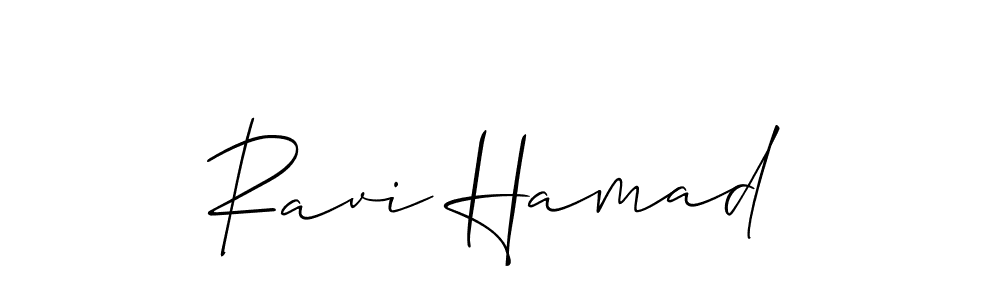 The best way (Allison_Script) to make a short signature is to pick only two or three words in your name. The name Ravi Hamad include a total of six letters. For converting this name. Ravi Hamad signature style 2 images and pictures png