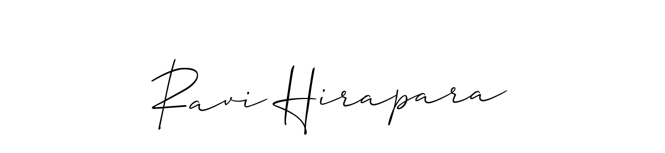 The best way (Allison_Script) to make a short signature is to pick only two or three words in your name. The name Ravi Hirapara include a total of six letters. For converting this name. Ravi Hirapara signature style 2 images and pictures png