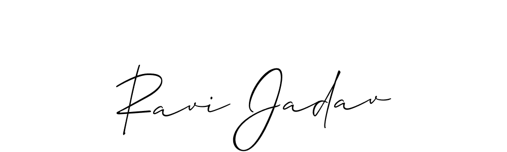 Allison_Script is a professional signature style that is perfect for those who want to add a touch of class to their signature. It is also a great choice for those who want to make their signature more unique. Get Ravi Jadav name to fancy signature for free. Ravi Jadav signature style 2 images and pictures png