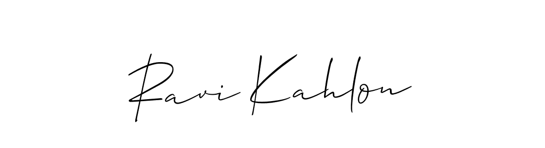 if you are searching for the best signature style for your name Ravi Kahlon. so please give up your signature search. here we have designed multiple signature styles  using Allison_Script. Ravi Kahlon signature style 2 images and pictures png