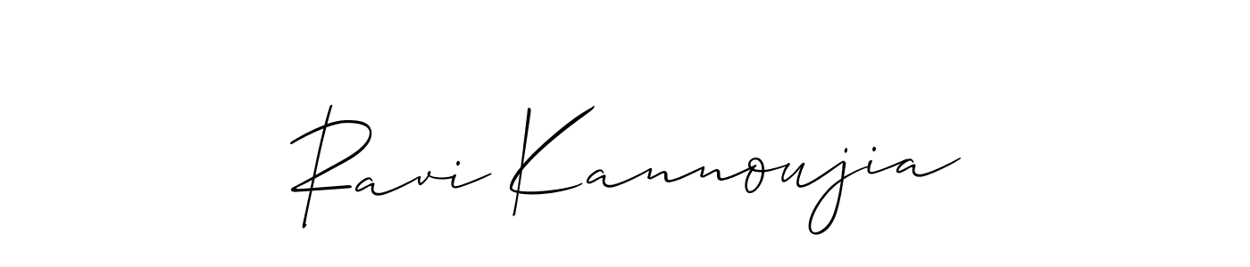 Create a beautiful signature design for name Ravi Kannoujia. With this signature (Allison_Script) fonts, you can make a handwritten signature for free. Ravi Kannoujia signature style 2 images and pictures png