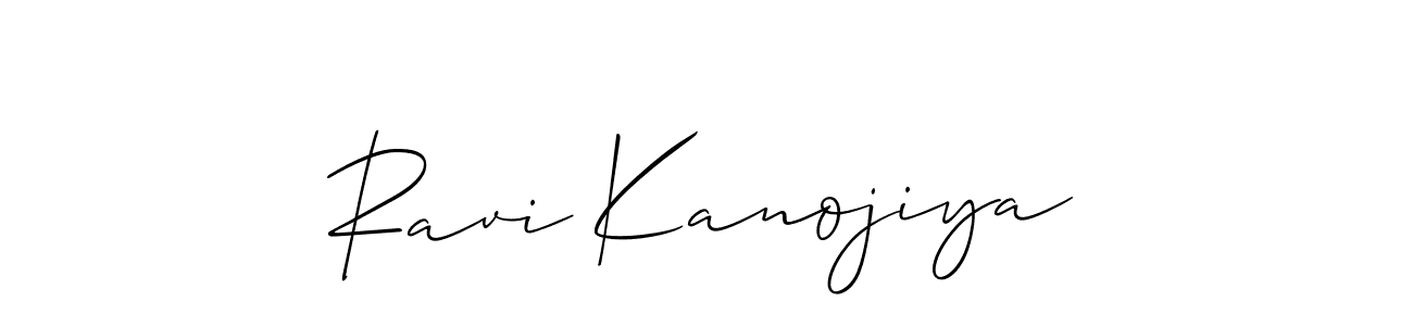 You should practise on your own different ways (Allison_Script) to write your name (Ravi Kanojiya) in signature. don't let someone else do it for you. Ravi Kanojiya signature style 2 images and pictures png