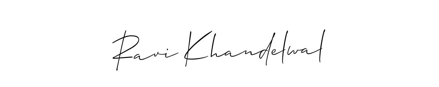 Allison_Script is a professional signature style that is perfect for those who want to add a touch of class to their signature. It is also a great choice for those who want to make their signature more unique. Get Ravi Khandelwal name to fancy signature for free. Ravi Khandelwal signature style 2 images and pictures png