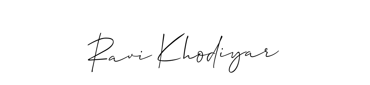 Ravi Khodiyar stylish signature style. Best Handwritten Sign (Allison_Script) for my name. Handwritten Signature Collection Ideas for my name Ravi Khodiyar. Ravi Khodiyar signature style 2 images and pictures png